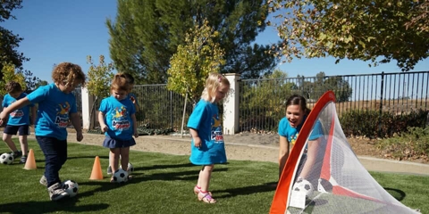 Kids playing soccer